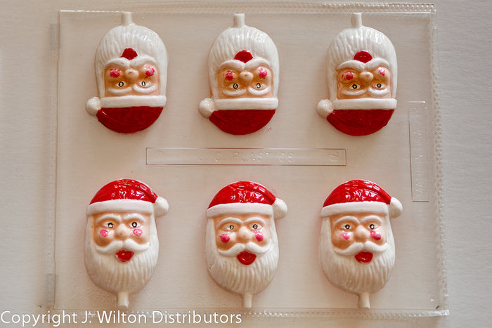 J.Wilton Candy Island Chocolate Mold #218 Santa Sucker Face