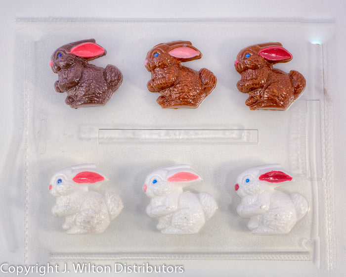 J.Wilton Candy Island Chocolate Mold #406 Rabbit Hopping