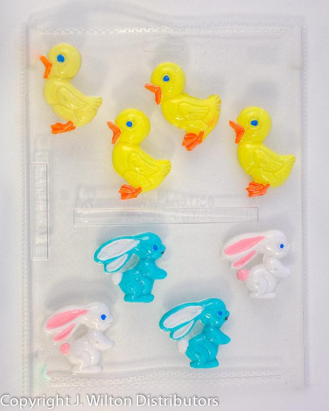 J.Wilton Candy Island Chocolate Mold #411 Rabbits Hopping and Ducks