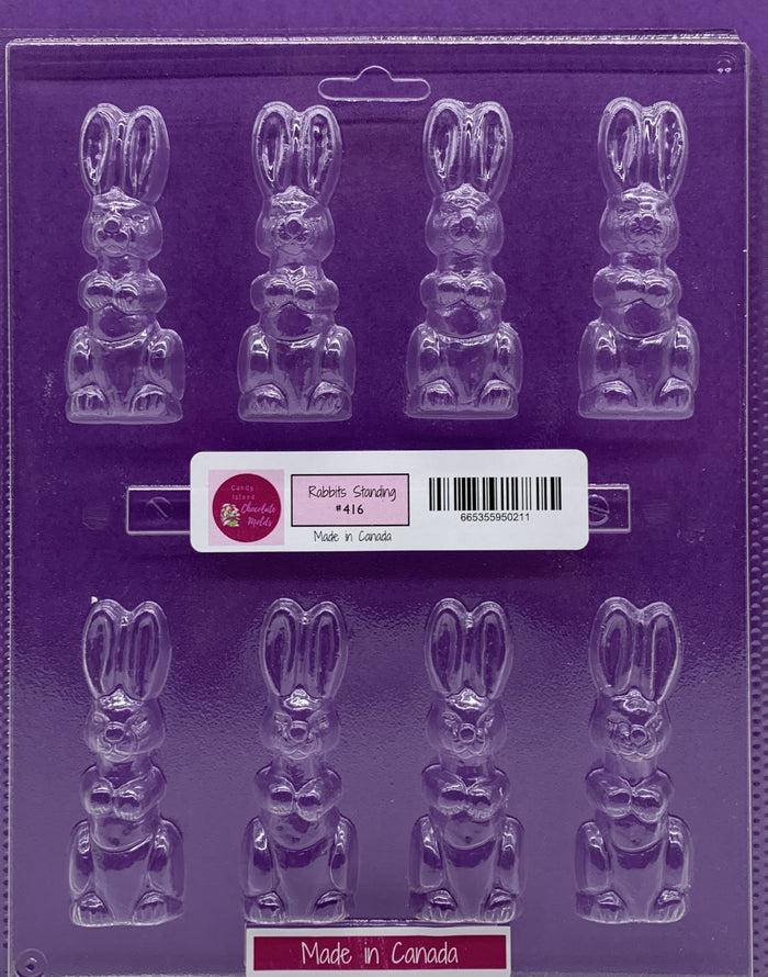 J.Wilton Candy Island Chocolate Mold #416 Rabbits Standing
