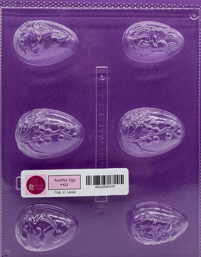 J.Wilton Candy Island Chocolate Mold #423 Assorted Egg