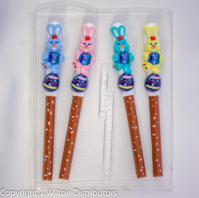 J.Wilton Candy Island Chocolate Mold #460 Bunny on a Pretzel