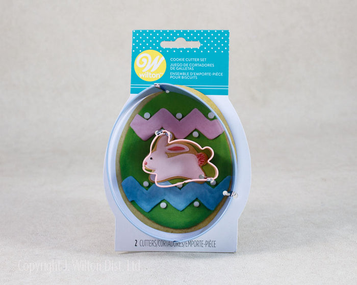 J.Wilton COOKIE CUTTER SET EASTER EGG w/ MINI BUNNY 2PC