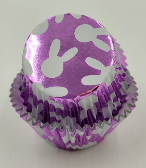 J.Wilton BAKING CUPS STND FOIL EASTER BUNNIES 24PC