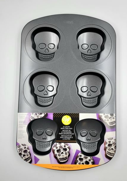 J.Wilton CAKE PAN HALLOWEEN MINI SKULL 6CAVITY 1PC