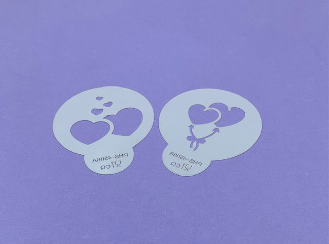J.Wilton CAKE STENCIL VALENTINE HEARTS 2PC