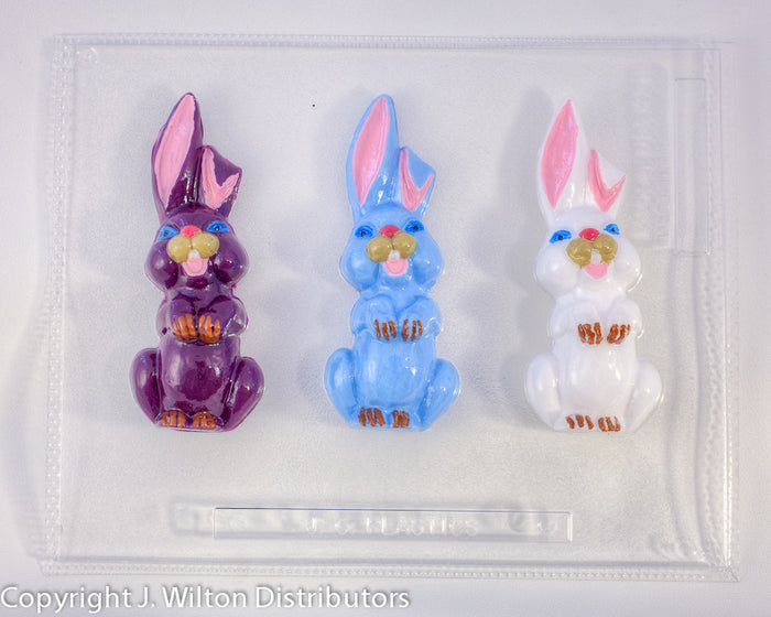 J.Wilton Candy Island Chocolate Mold #421 Bunnies