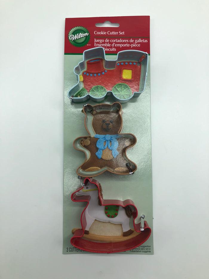 J.Wilton COOKIE CUTTER SET 3pc TEDDY/HORSE/TRAIN