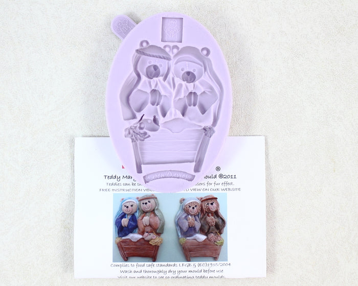 J.Wilton FONDANT MOLD TEDDY MARY/JOSEPH
