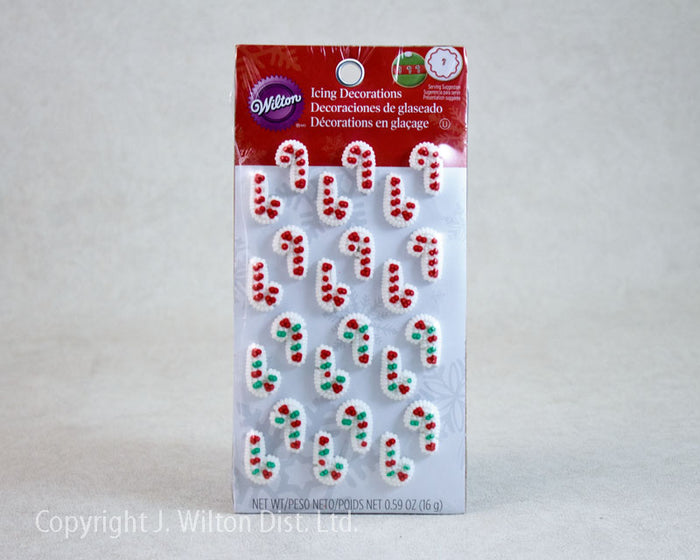 J.Wilton ICING DECORATIONS 24PC. MINI CANDY CANE