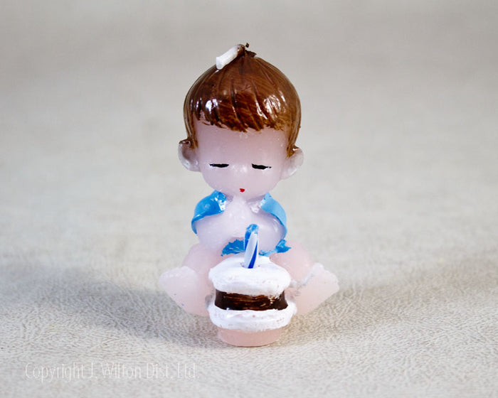 J.Wilton PARTY CANDLE BABY w/ CUPCAKE BLUE