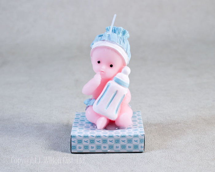 J.Wilton PARTY CANDLE w/ BABY BOTTLE BLUE