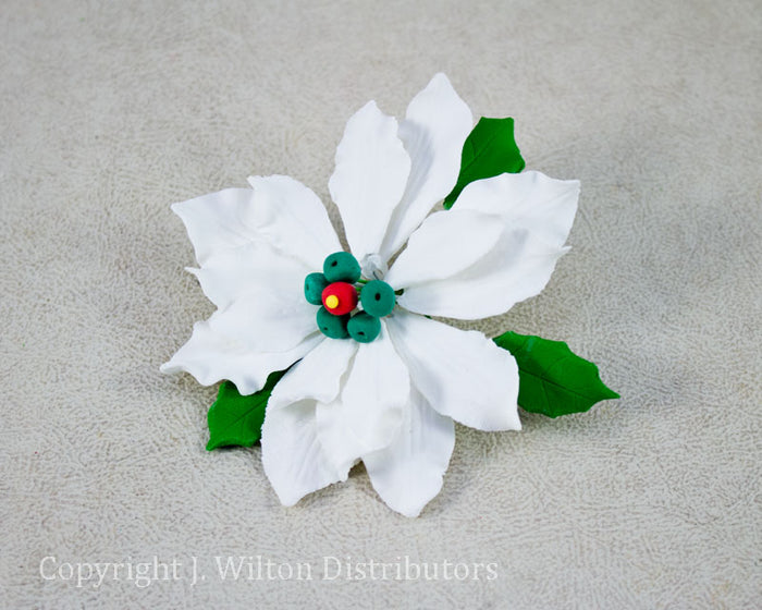 J.Wilton POINSETTIA DELUX MED. 3" 2PC. WHITE