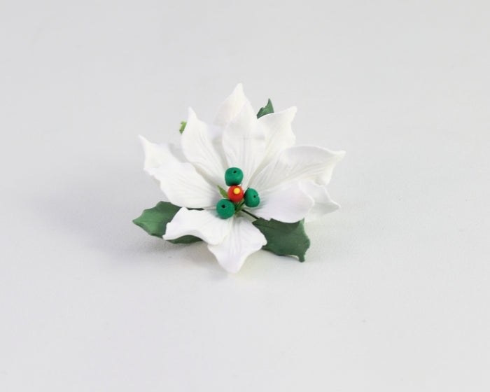 J.Wilton POINSETTIA DELUX SMALL 2" 2PC WHITE