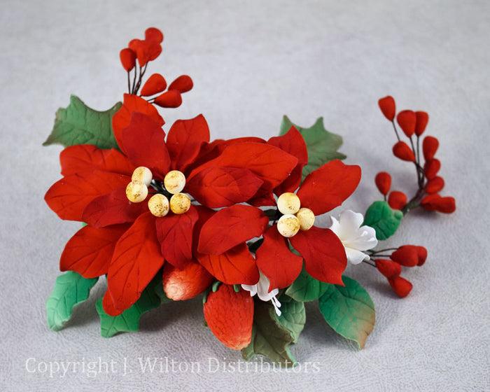 J.Wilton POINSETTIA SPRAY 1PC. RED