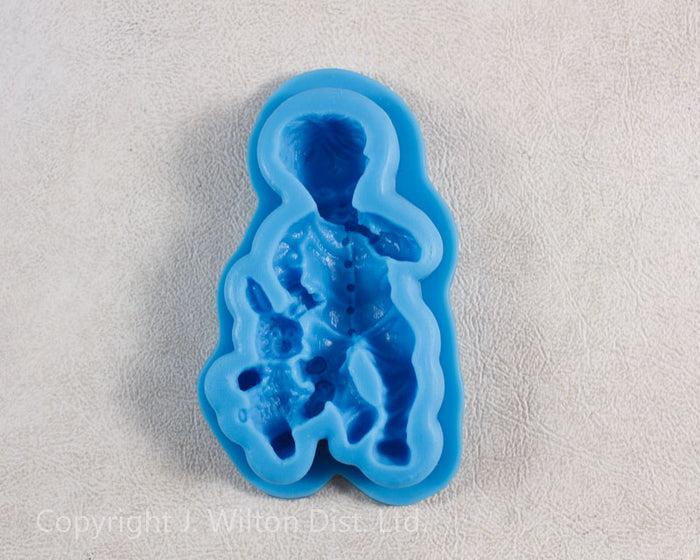 J.Wilton SILICONE MOLD BABY BOY w/ TEDDY BEAR 1pc