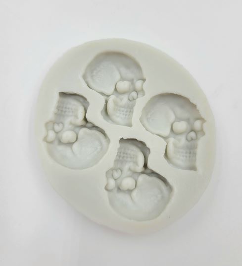 J.Wilton SILICONE MOLD SKULL 4 CAVITY APPROX. 1" 1PC