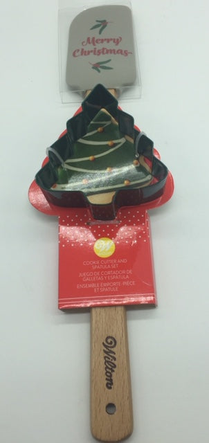 J.Wilton SPATULA WITH XMAS TREE COOKIE CUTTER