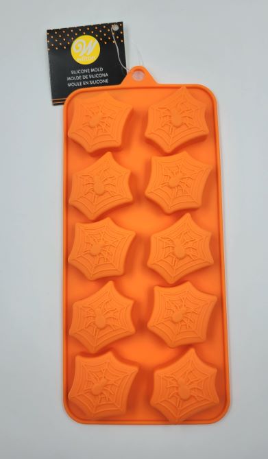 J.Wilton SILICONE CANDY MOLD HALLOWEEN SPIDERWEB 10 CAVITY 1PC