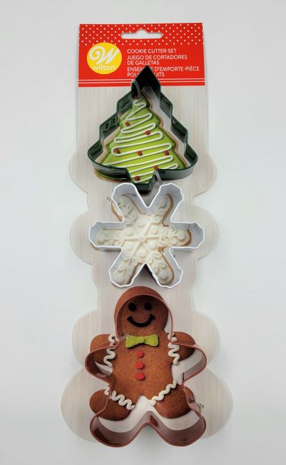 J.Wilton XMAS COOKIE CUTTER 3PC METAL BOY/TREE/SNOWFLAKE