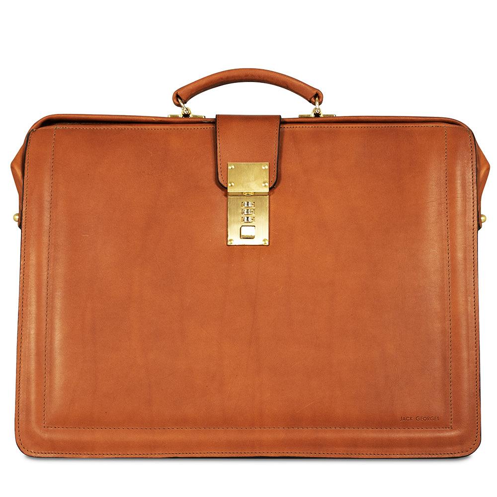 Jack Georges Belting Leather Classic Combination Lock Briefbag #9005