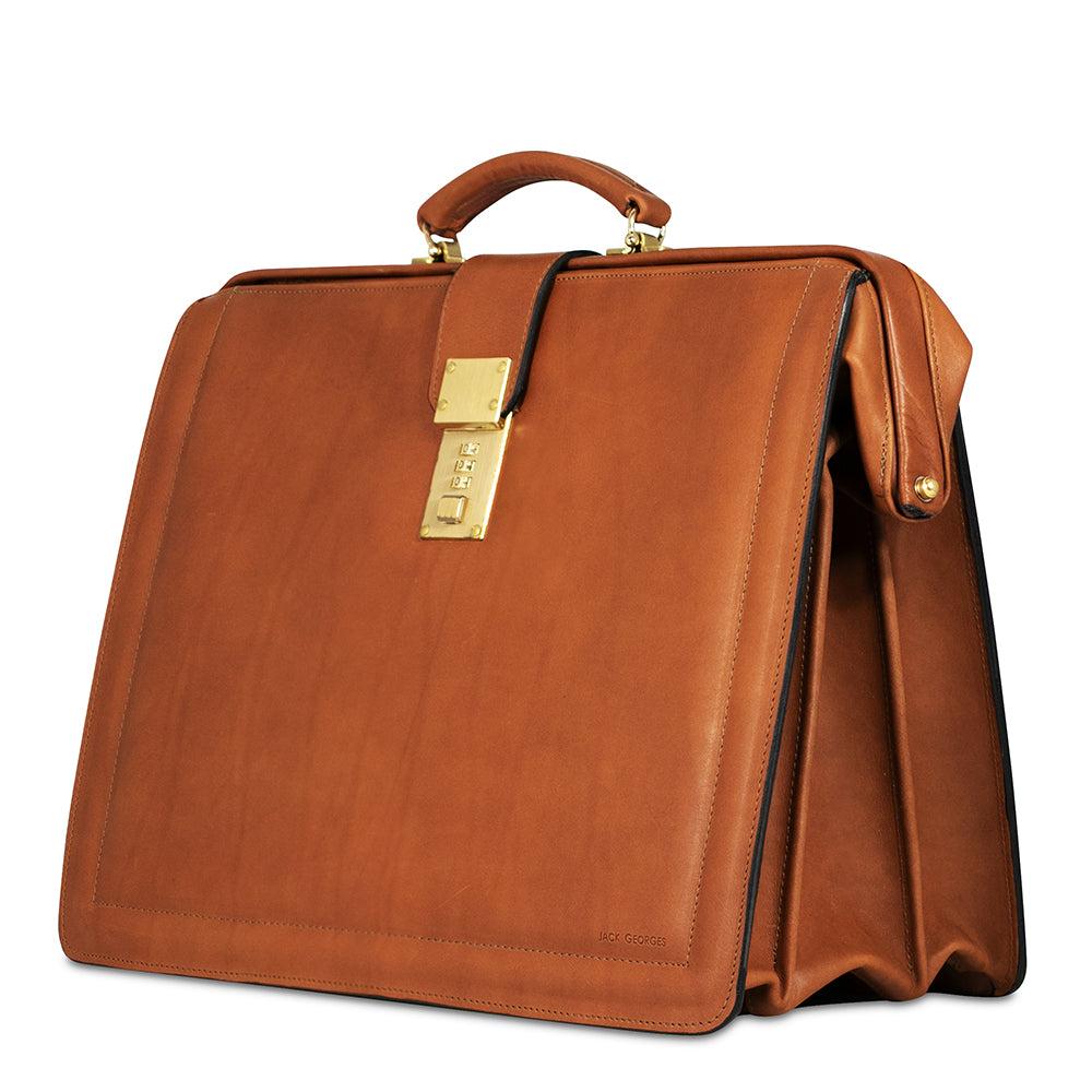 Jack Georges Belting Leather Classic Combination Lock Briefbag #9005