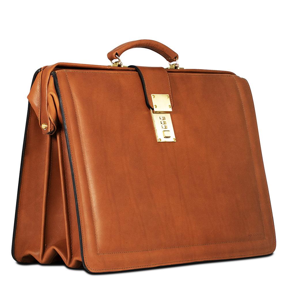 Jack Georges Belting Leather Classic Combination Lock Briefbag #9005