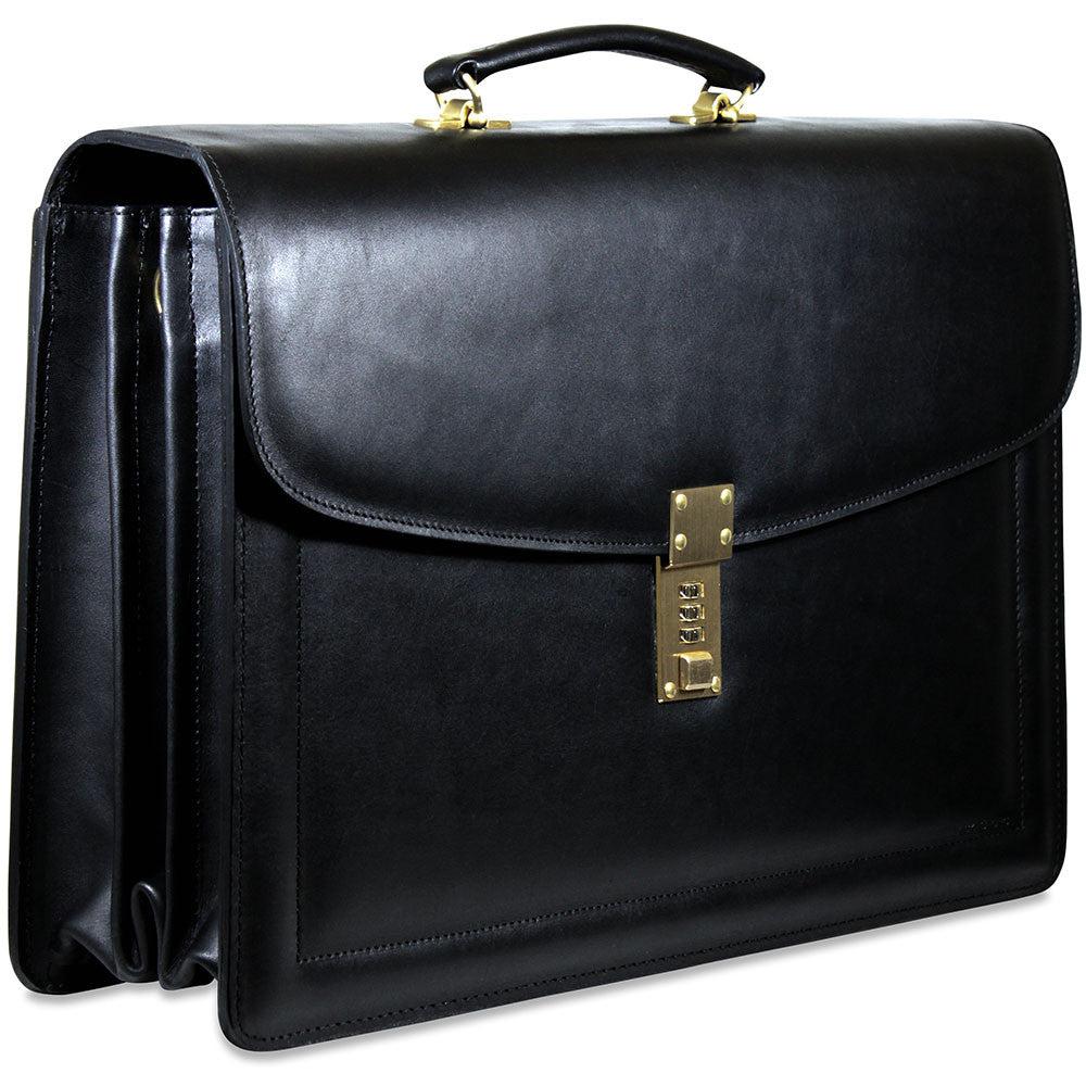 Jack Georges Belting Leather Executive Combination Lock Briefcase #9004