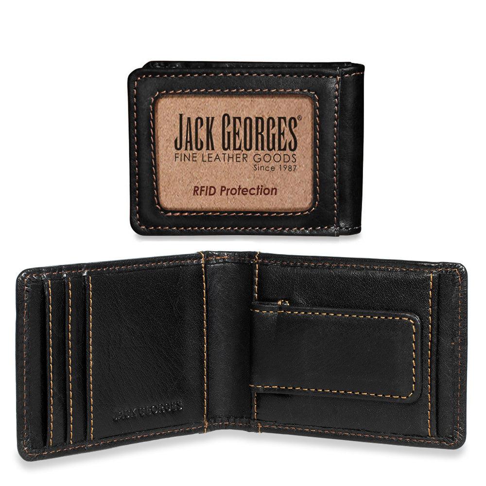 Jack Georges Bi Fold Magnetic Money Clip Wallet #7748