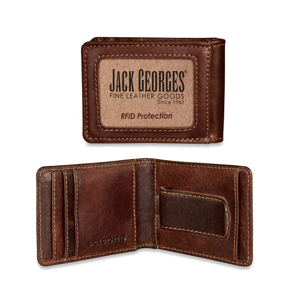 Jack Georges Bi Fold Magnetic Money Clip Wallet #7748