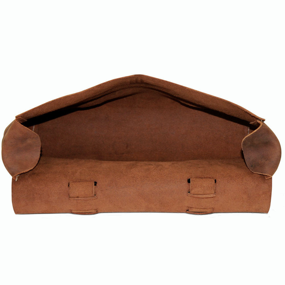 Jack Georges Double Buckle Briefcase With Hand Stitch #163A