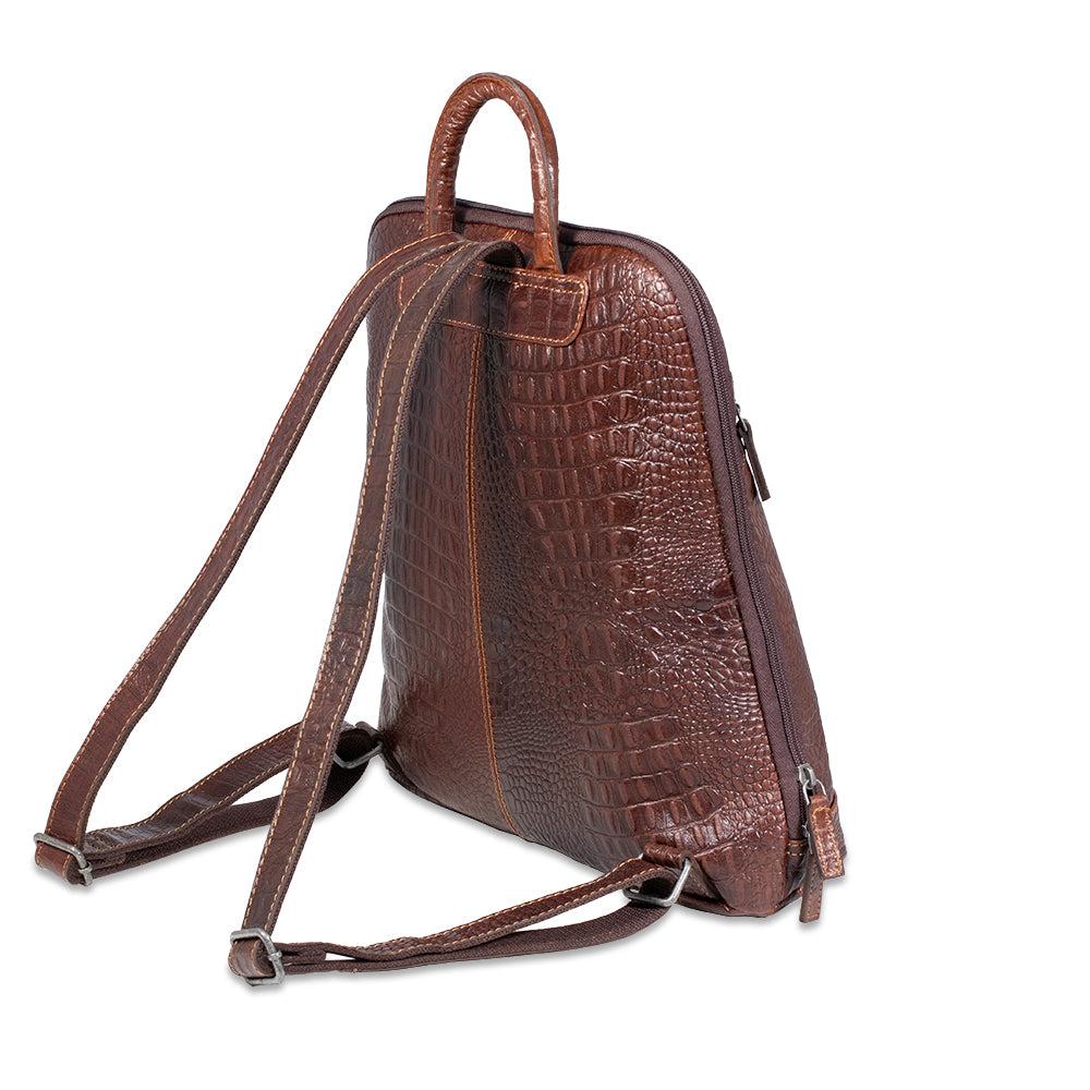 Jack Georges Hornback Croco Adele Slim Backpack #HB537