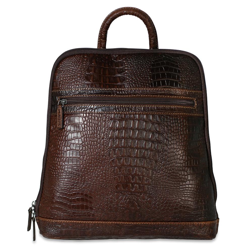Jack Georges Hornback Croco Adele Slim Backpack #HB537