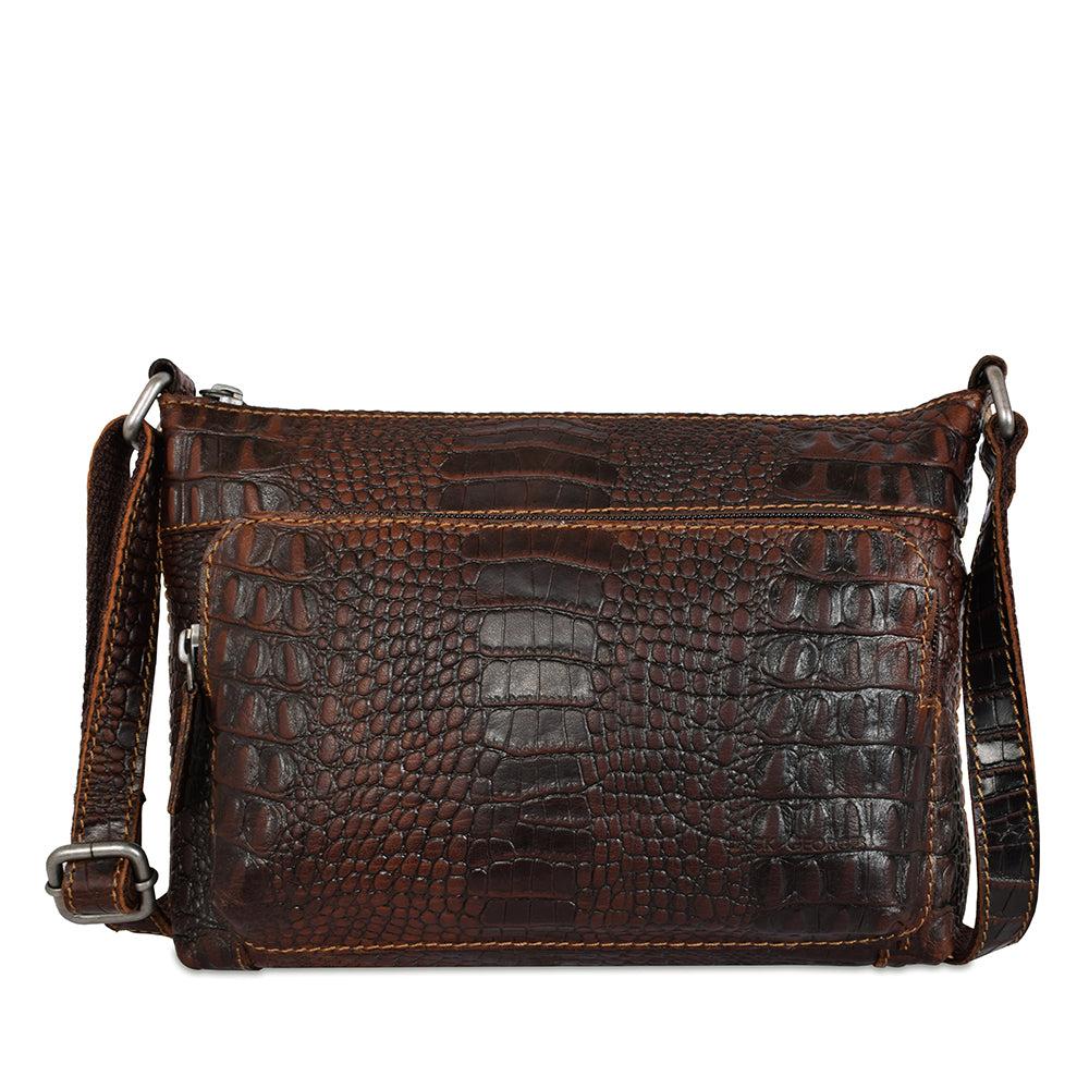 Jack Georges Hornback Croco Mini City Crossbody #HB810