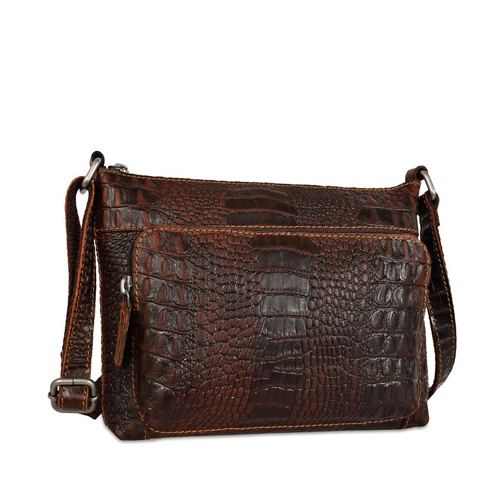 Jack Georges Hornback Croco Mini City Crossbody #HB810