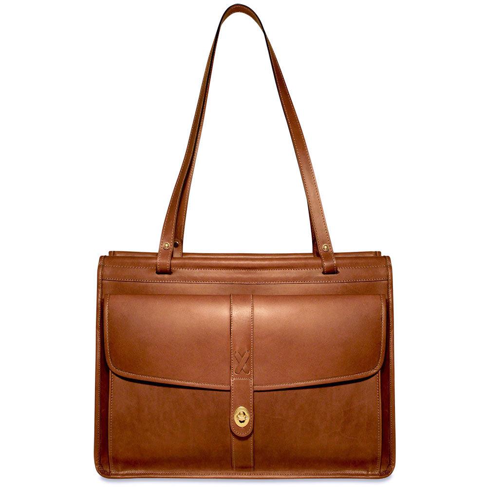 Jack Georges Belmont Leather Dowel Tote Bag #B2965