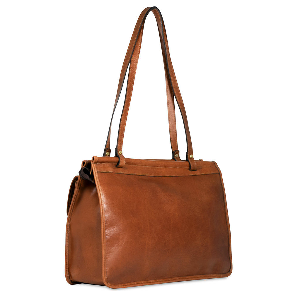 Jack Georges Belmont Leather Dowel Tote Bag #B2965