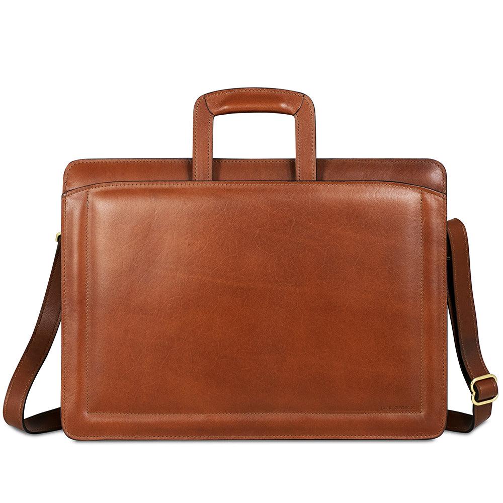 Jack Georges Belting Slim Leather Briefcase #9001