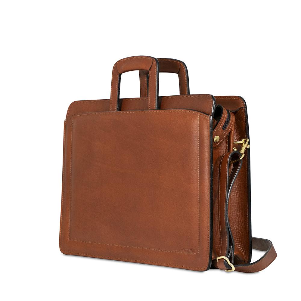 Jack Georges Belting Slim Leather Briefcase #9001