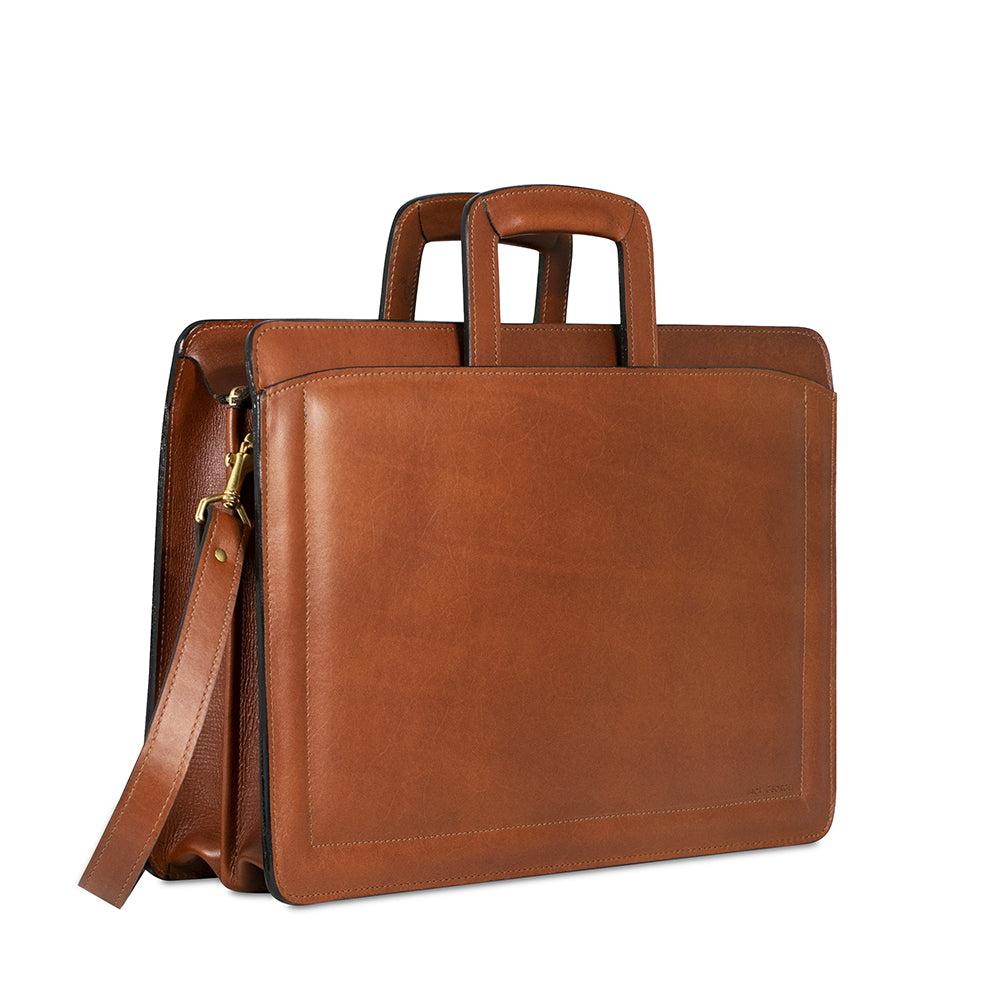 Jack Georges Belting Slim Leather Briefcase #9001