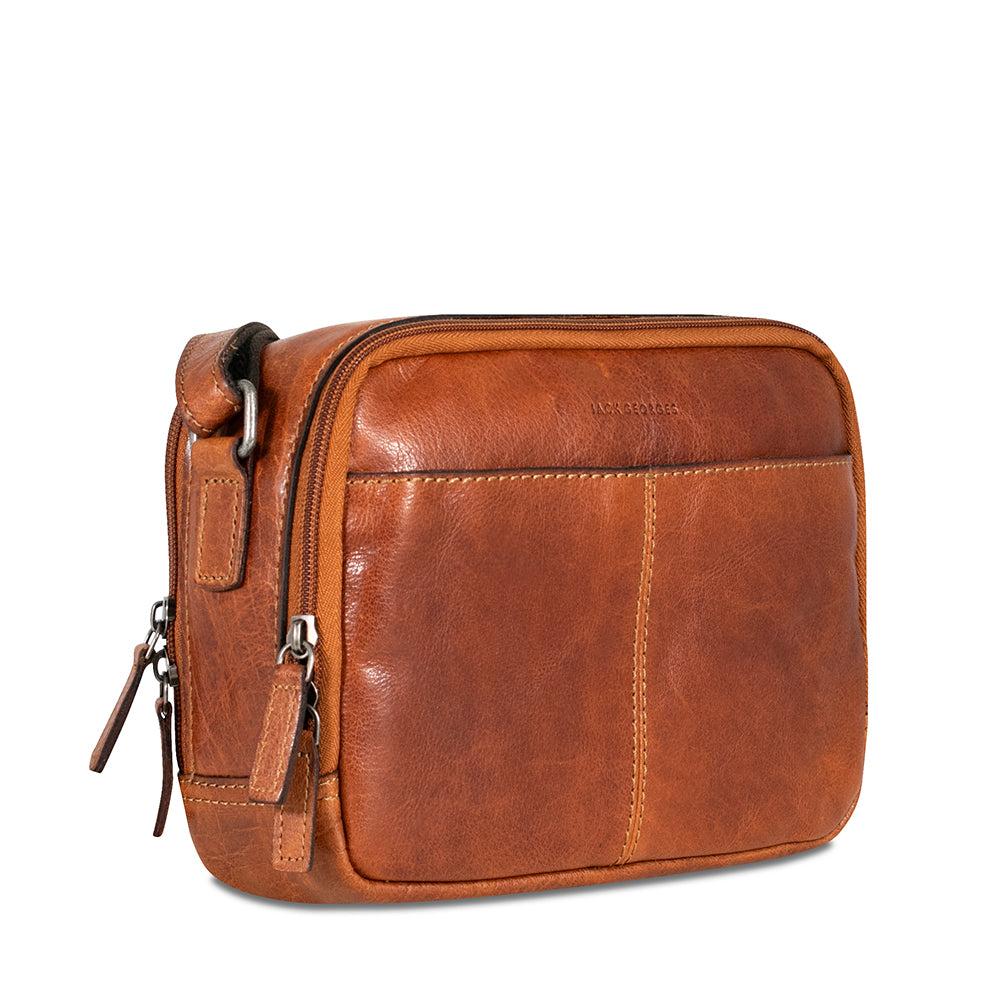 Jack Georges Double Zippered Crossbody Bag #7195