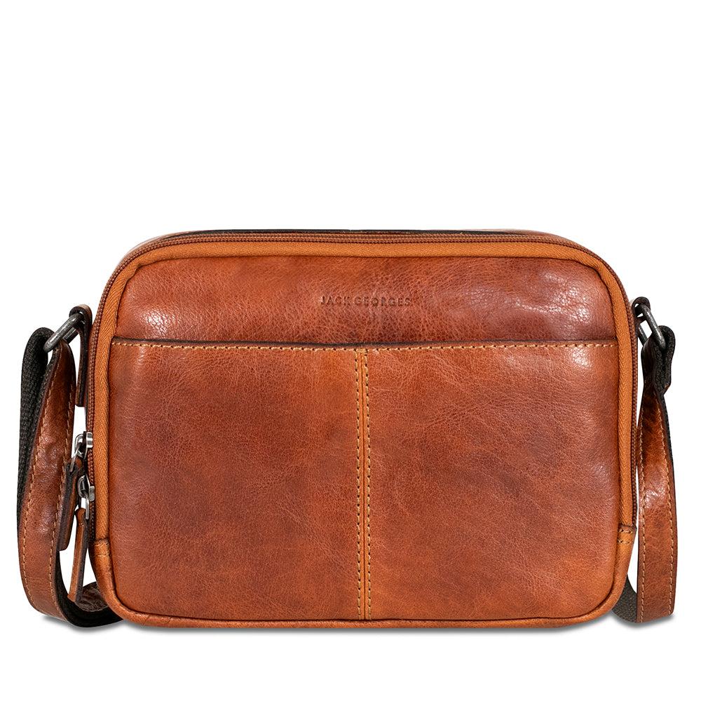 Jack Georges Double Zippered Crossbody Bag #7195