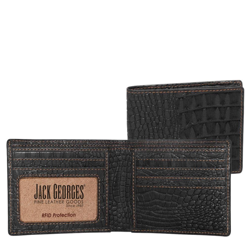Jack Georges Hornback Croco Bifold Wallet #HB301