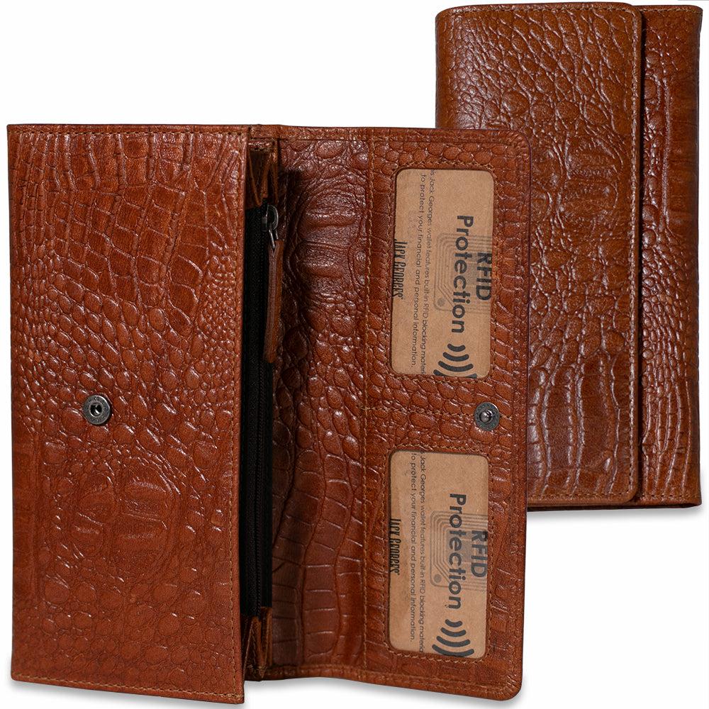 Jack Georges Hornback Croco Clutch Wallet #HB726