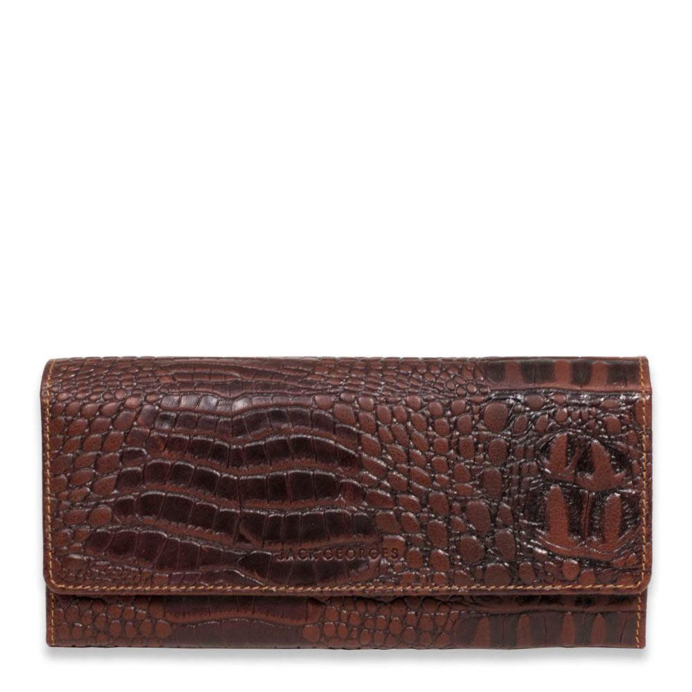 Jack Georges Hornback Croco Clutch Wallet #HB726