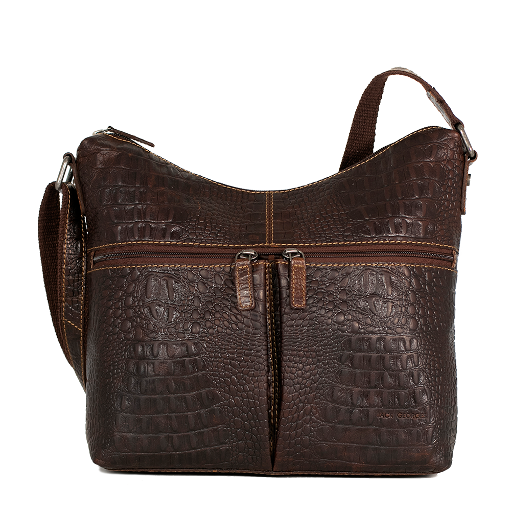 Jack Georges Hornback Croco Hobo Bag #HB814