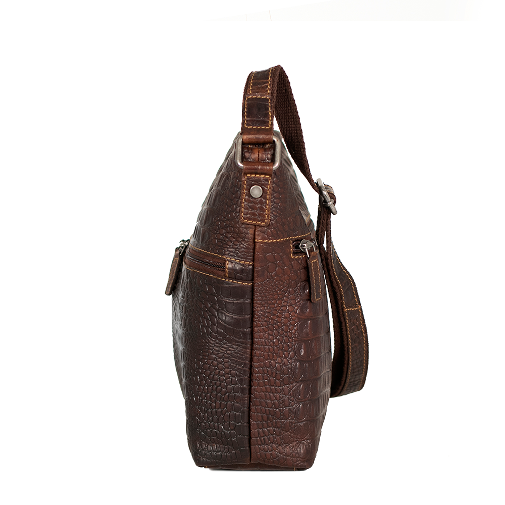 Jack Georges Hornback Croco Hobo Bag #HB814