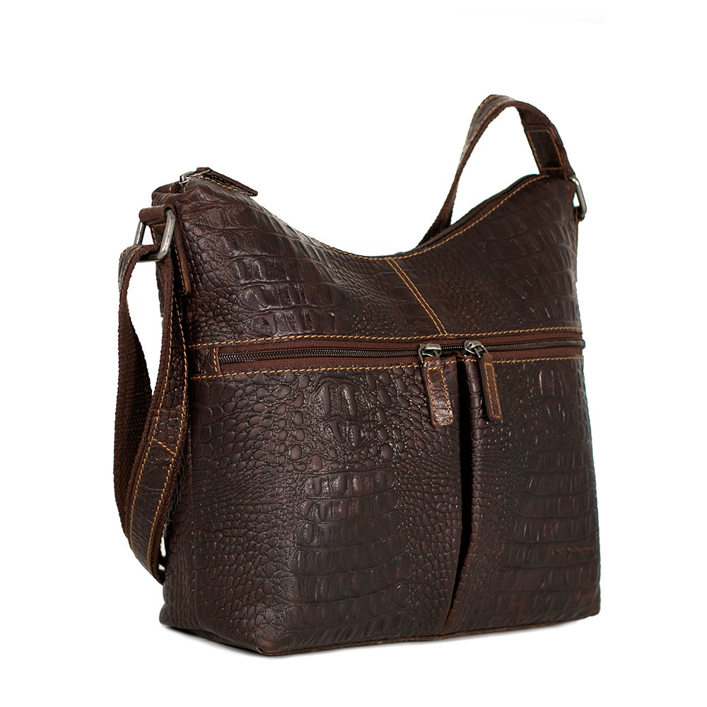 Jack Georges Hornback Croco Hobo Bag #HB814