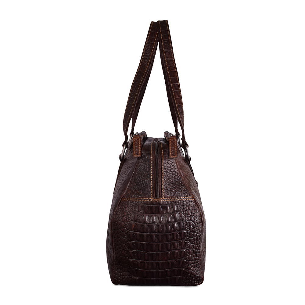 Jack Georges Hornback Croco Satchel Handbag #HB815