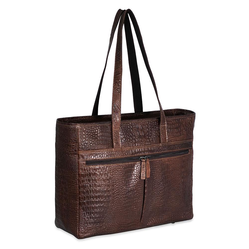 Jack Georges Hornback Croco Uptown Tote Bag #HB916